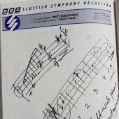 Jedna ze stron książki - zapiski dyrygenta na firmowym papierze BBC SSO
